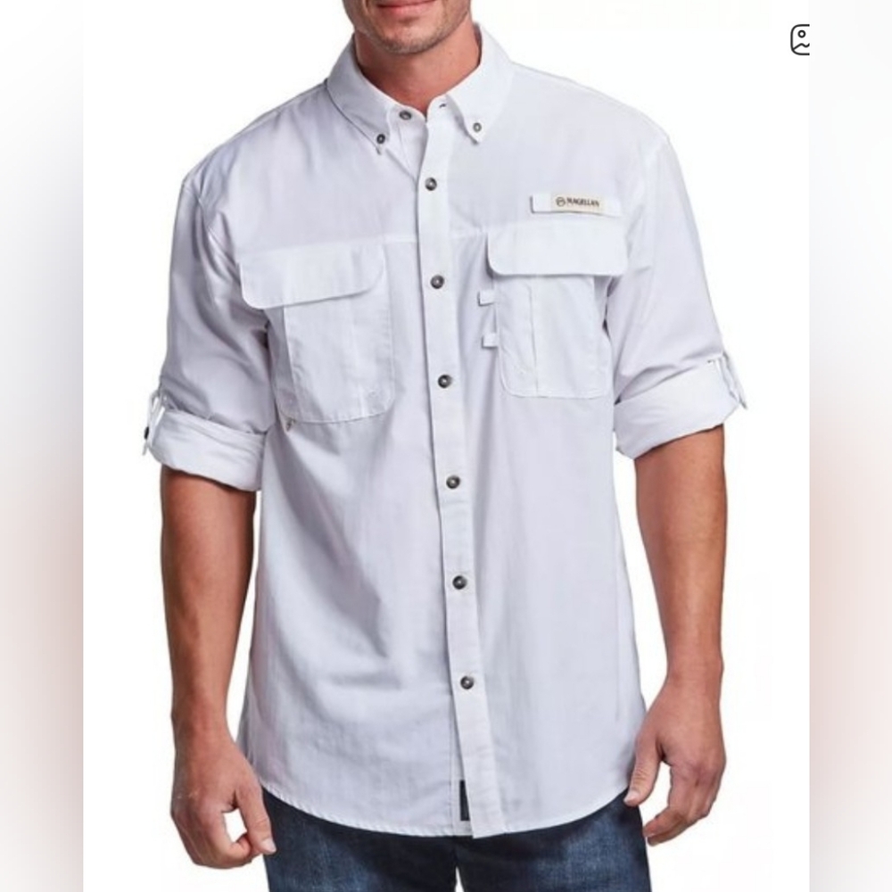 Magellan Men's White Short Sleeve Button-Up Fishing Shirt Size 3X